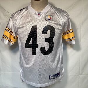 Reebok Pittsburgh Steelers Troy Polamalu Jersey Boys Size Large